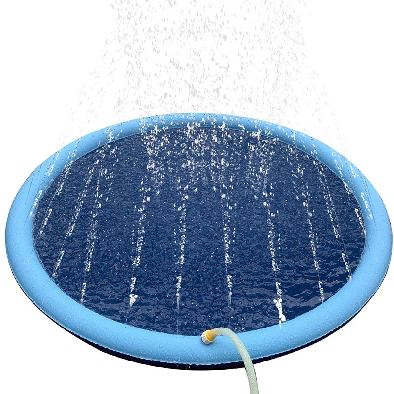 Dog Sprinkler Mat - Blue water mat Ø 100 cm